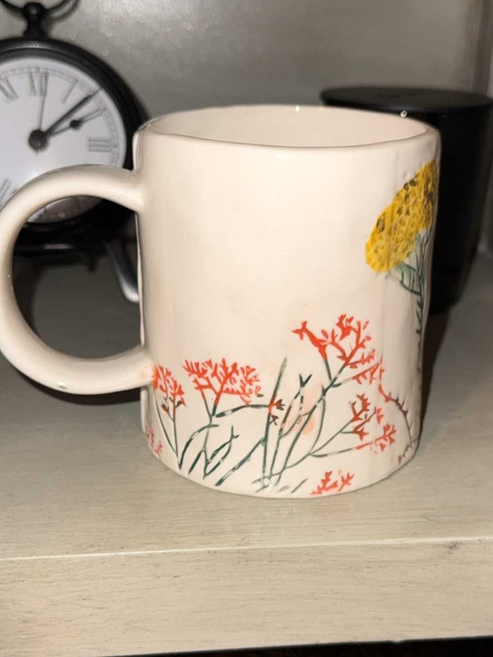 ANTHROPOLOGIE Dagny Monogram Coffee Tea Mug Cup 14.5oz Hand painted Stoneware - Picture 3 of 10